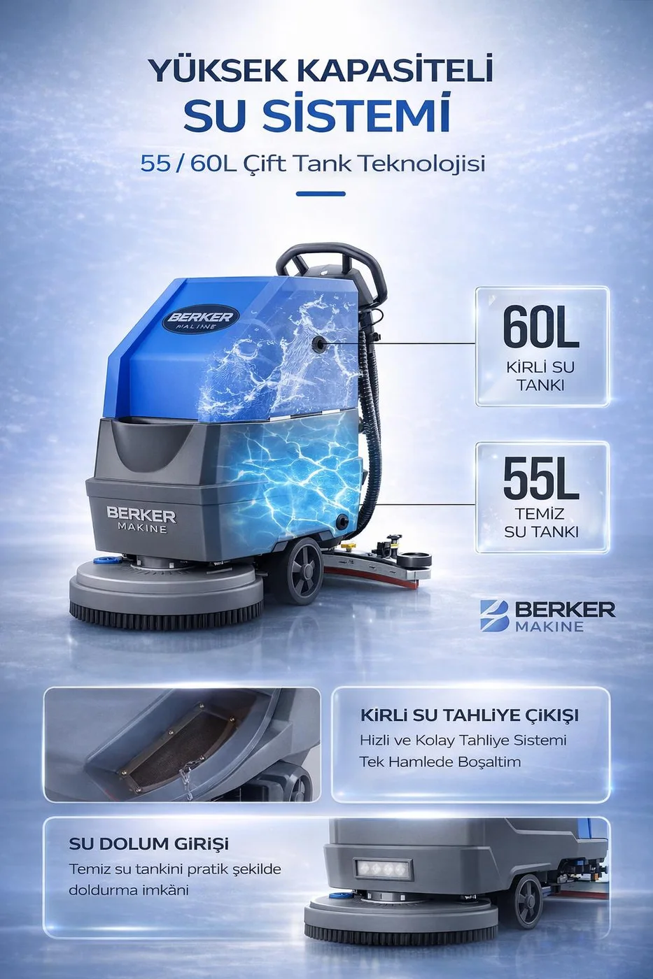 Ecoline B60 çift su tankı sistemi